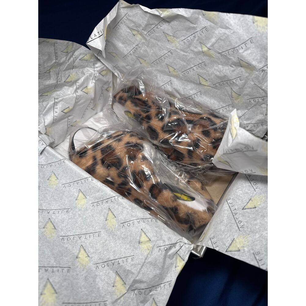 Nwt Volatile Natural Leopard Print Fuzzy Sandal F… - image 5
